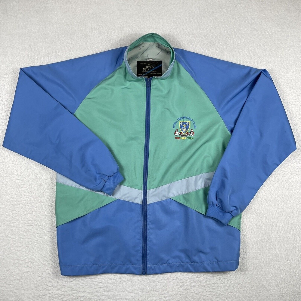 Royal Troon Jacket Mens Large‎ Blue Green Vintage 80s The 1989 Open Golf Club